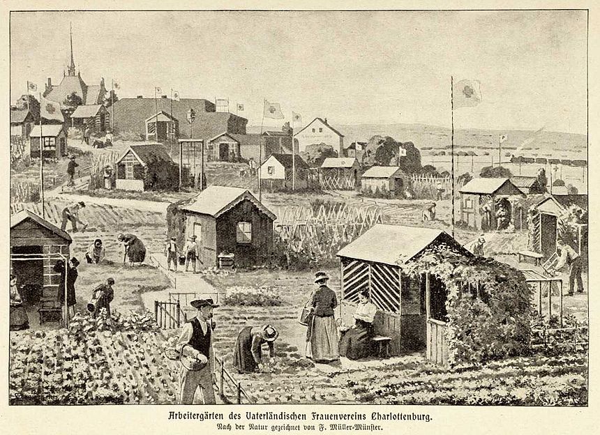 Zeichnung der Arbeitergärten in Berlin-Charlottenburg, Rotkreuz-Museum Luckenwalde 