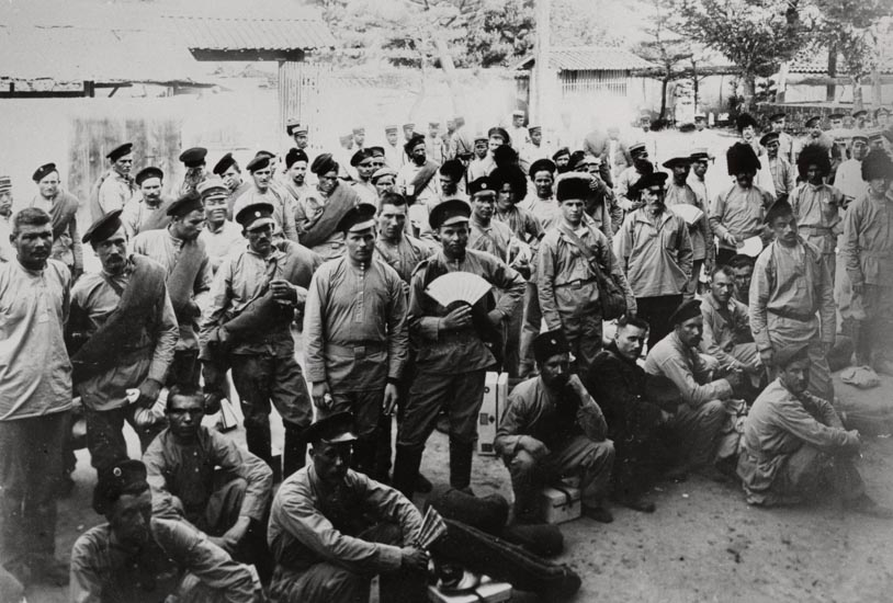 Russische Kriegsgefangene im Lager Matsuyama während des im Russisch-Japanischen Krieges 1904/05 (IKRK)