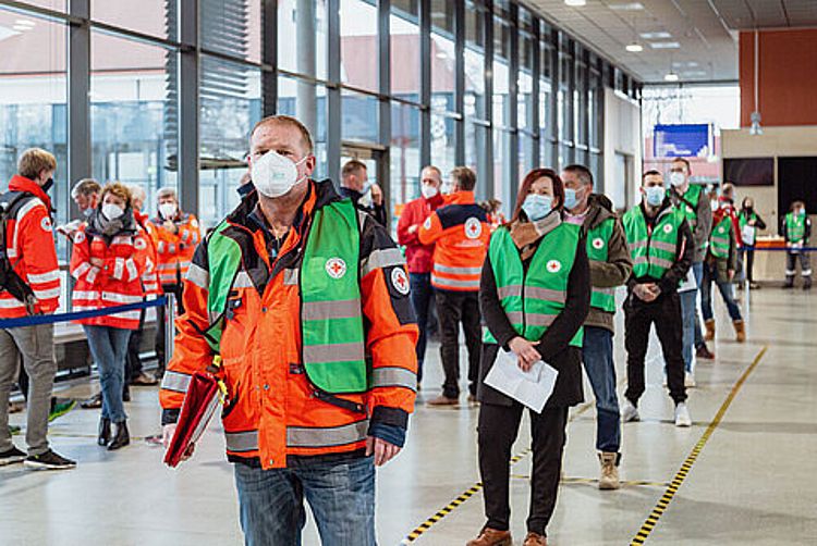 Testlauf im Impfzentrum Dresden im Januar 2021